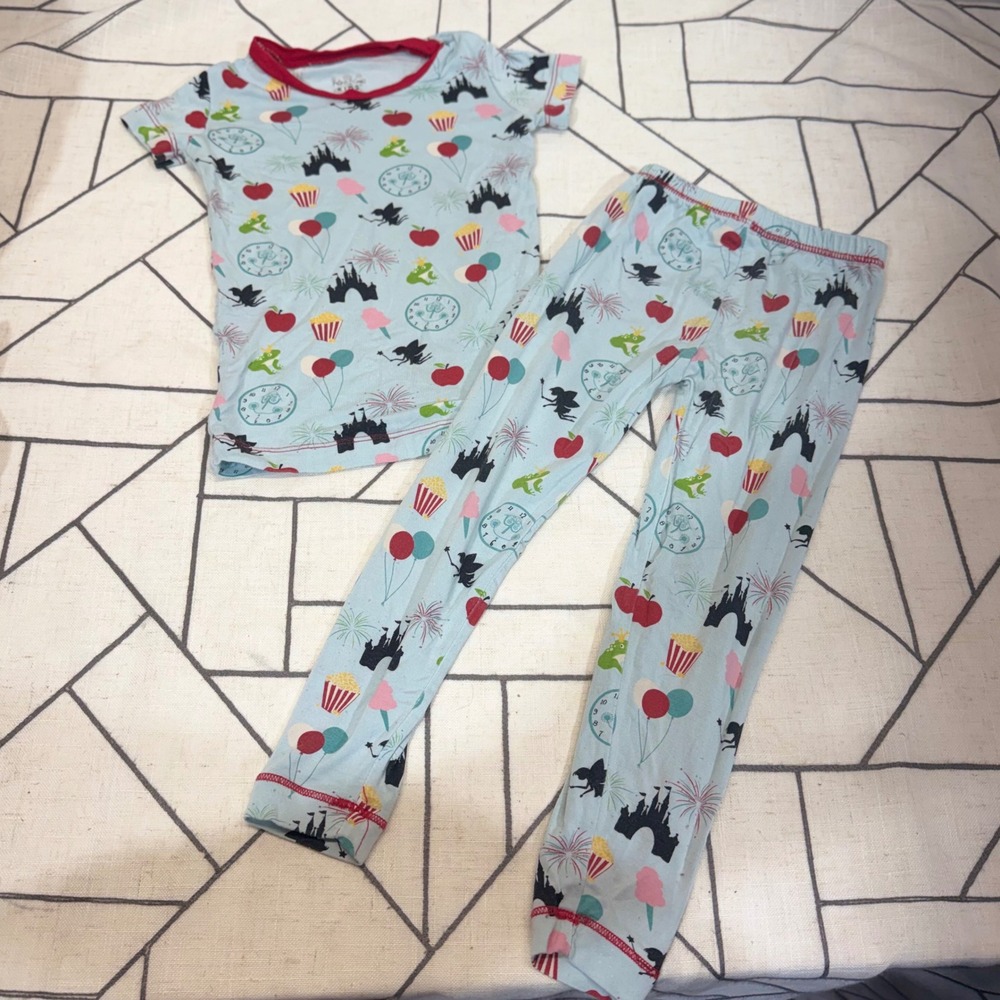 KicKee Kids Pajama Set 3T Light Blue Disney‎ Inspired Castle Bamboo Viscose